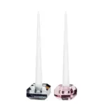 Crystal Glass Candle Holder Set