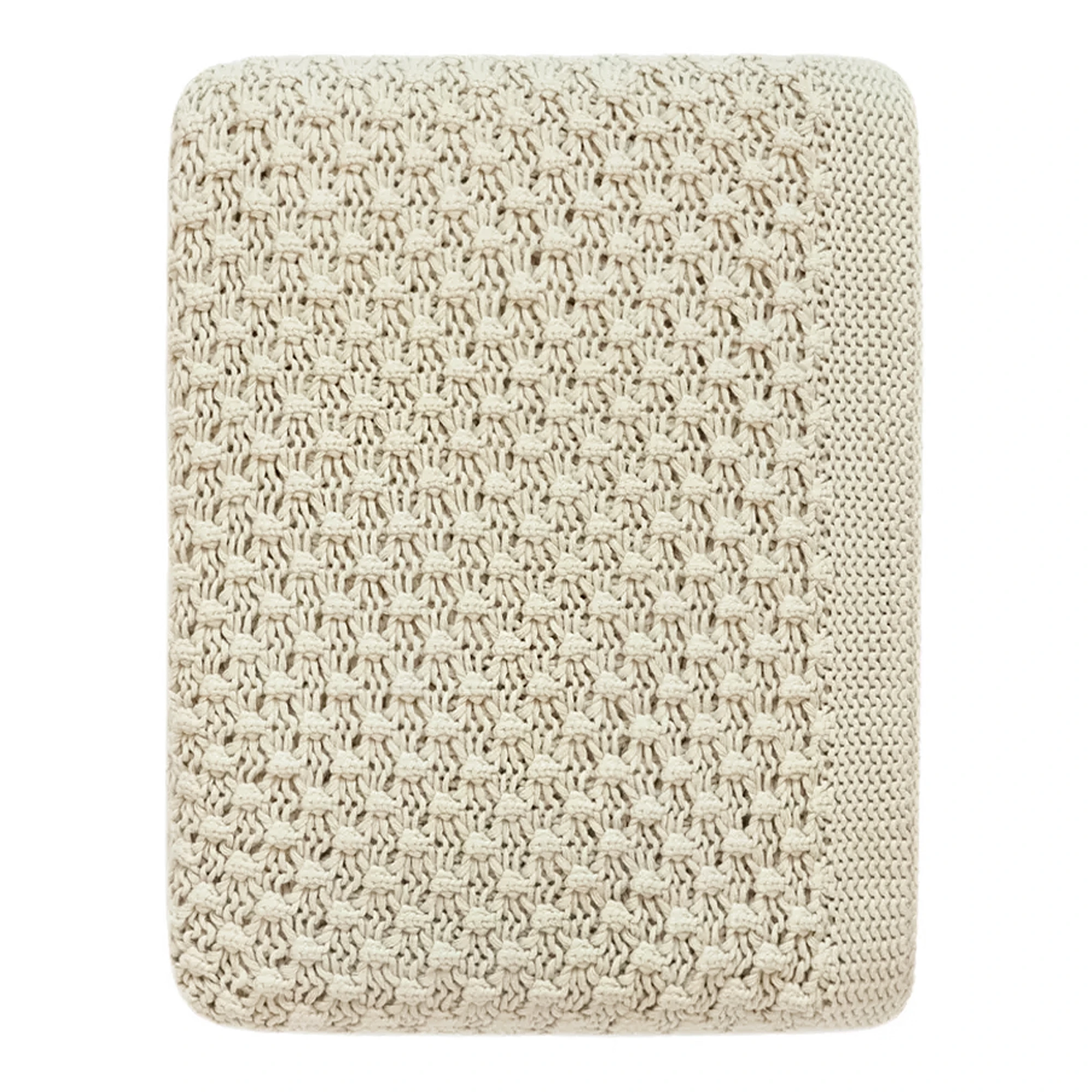 LUX108001_1.jpg Natural Cotton Knit Throw - Image 1