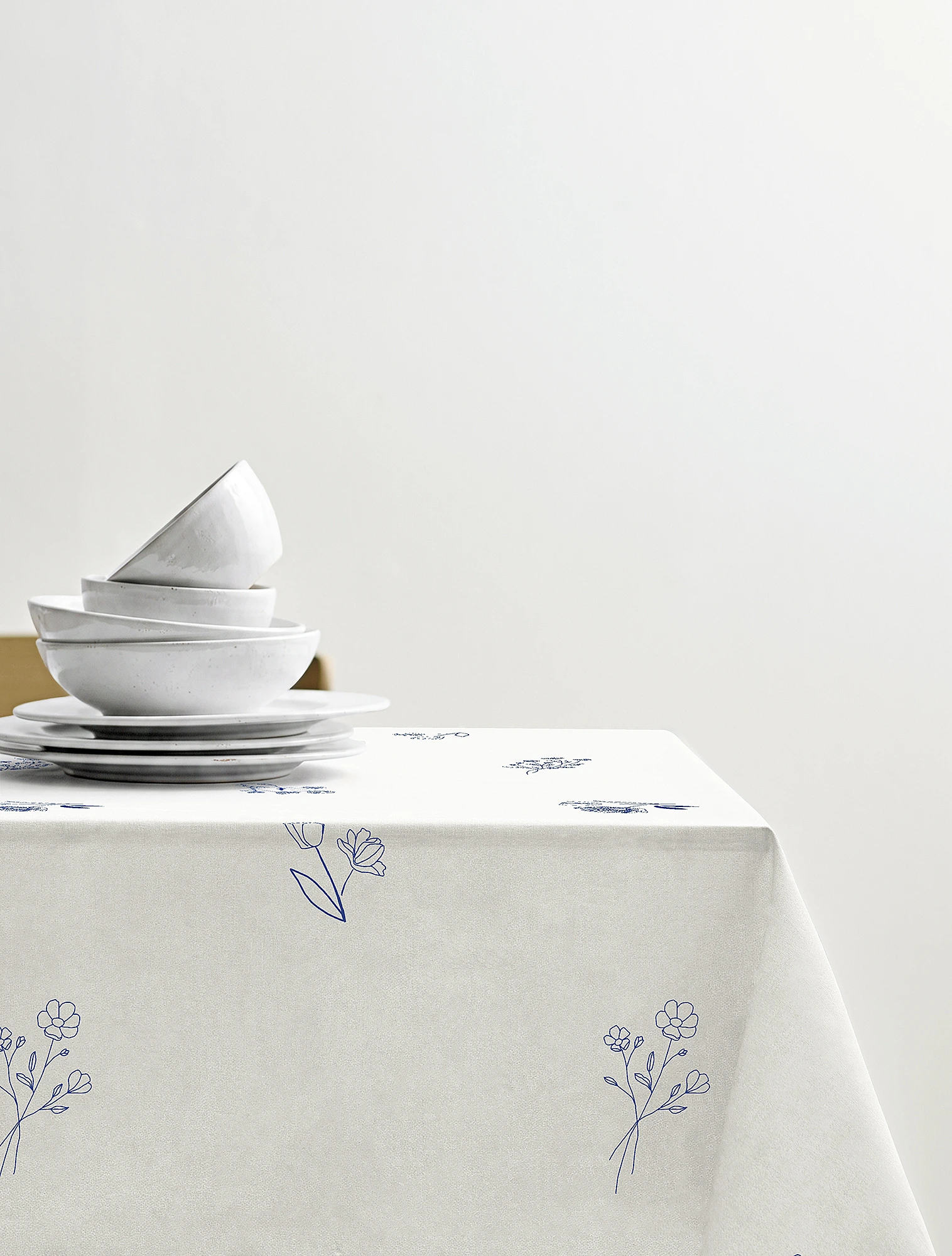 SDL003002_1.jpg Nordic Blue Charm Embroidered Tablecloth - Image 1